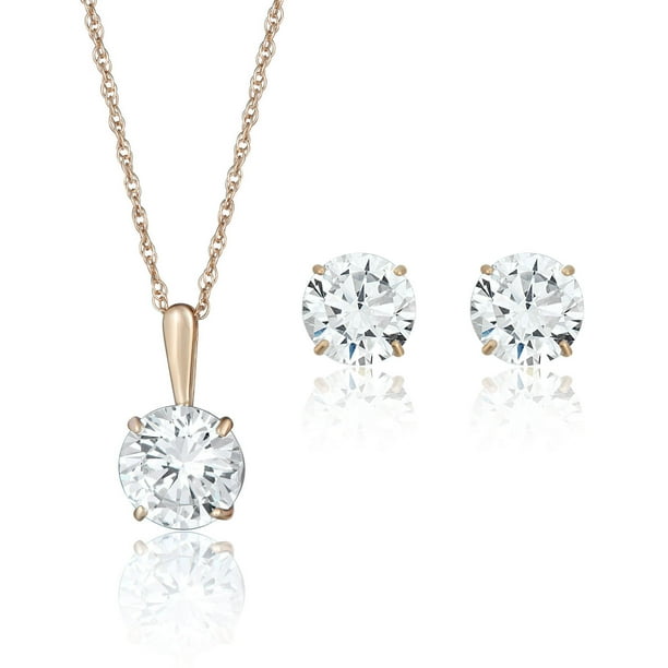 10K Yellow Gold Simulated Diamond CZ Princess-cut Halo Pendant Necklace with 18 Chain 10K Yellow Gold Simulated Diamond CZ Princess-cut Halo Pendant Necklace with 18 Chain
